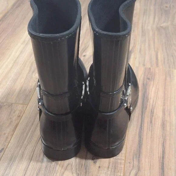 Michael Kors Black Rain Boots size 8 - Picture 2 of 9